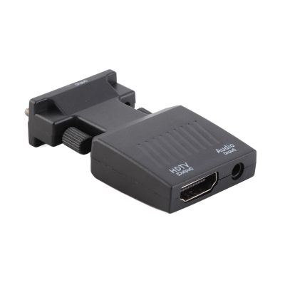 Pomya VGA to HDMI Adapter Converter with 3.5mm Audio Cable, HD 1080P@60Hz Male to Female, Active Male VGA to Female for Computer Laptop Projector Monitor