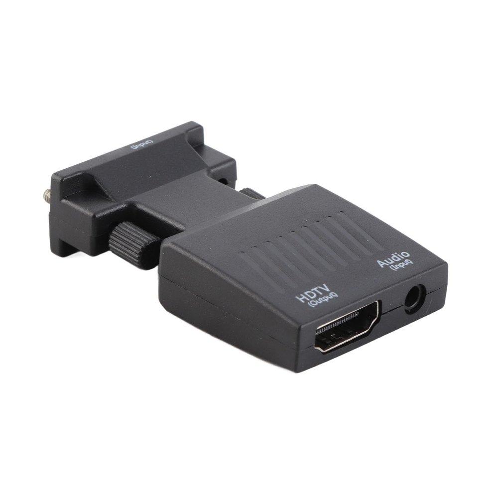 Pomya VGA to HDMI Adapter Converter with 3.5mm Audio Cable, HD 1080P@60Hz Male to Female, Active Male VGA to Female for Computer Laptop Projector Monitor