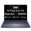 Dell 14 Plus AI Powered 2-in-1 Laptop 14.0" Touchscreen IPS WUXGA Display (AMD Ryzen AI 5 340, 16GB LPDDR5X, 2TB PCIe SSD, Backlit KB, Fingerprint, WiFi 7, Webcam, Win 11 Pro) view 3