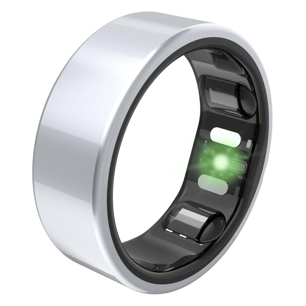 QALO QRNT Slim Smart Ring  Lightweight Water-Resistant Titanium Fitness Tracker, Advanced Tracking for Sleep, Steps, HRV, Womens Health, No Subscription Fee, iOS & Android Compatible (Silver, 6)