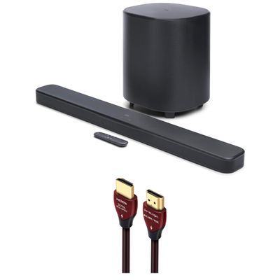 JBL BAR-500-MK2 Dolby Atmos Soundbar and 10" Wireless Subwoofer with a WireLogic Ruby 8ft Ultra High Speed 4K-8K-10K HDMI Cable (2025)