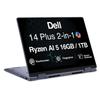 Dell 14 Plus AI Powered 2-in-1 Laptop 14.0" Touchscreen IPS WUXGA Display (AMD Ryzen AI 5 340, 16GB LPDDR5X, 1TB PCIe SSD, Backlit KB, Fingerprint, WiFi 7, Webcam, Win 11 Home) view 1