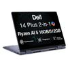 Dell 14 Plus AI Powered 2-in-1 Laptop 14.0" Touchscreen IPS WUXGA Display (AMD Ryzen AI 5 340, 16GB LPDDR5X, 512GB SSD, Backlit KB, Fingerprint, WiFi 7, Webcam, Win 11 Home) view 1