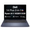 Dell 14 Plus AI Powered 2-in-1 Laptop 14.0" Touchscreen IPS WUXGA Display (AMD Ryzen AI 5 340, 16GB LPDDR5X, 512GB SSD, Backlit KB, Fingerprint, WiFi 7, Webcam, Win 11 Home) view 3