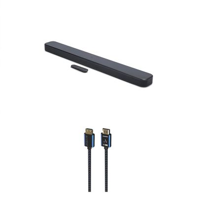 JBL BAR-300-MK2 5.0 All-in-One Dolby Atmos Soundbar with an Austere 5S-4KHD2-2.5M V-Series 2.5m Premium 4K HDR HDMI Braided Cable (2025)