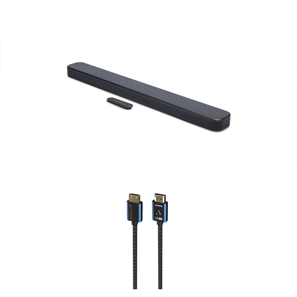 JBL BAR-300-MK2 5.0 All-in-One Dolby Atmos Soundbar with an Austere 5S-4KHD2-2.5M V-Series 2.5m Premium 4K HDR HDMI Braided Cable (2025)