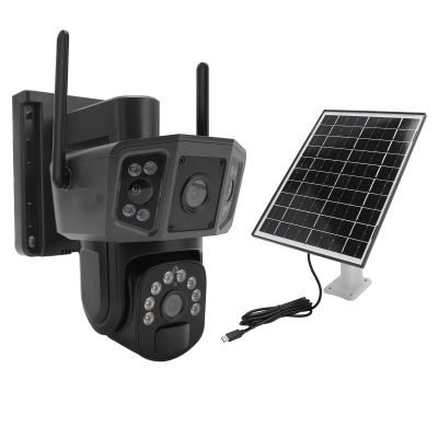 Bewinner Security Camera, 1920x2160P Video Dual Lens Camera 355 Rotation 90 Tilt for Farm Construction Site (EU Version)