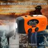 Emergency Weather Radio, 2000mAh Solar Hand Crank Portable AM/FM NOAA Radio, 3 Modes LED Flashlight, SOS Alarm for Camping & Home Emergencies (Orange) view 2