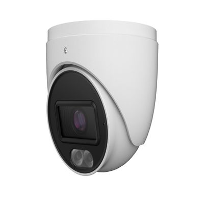 4MP PoE Network Turret Camera IP-5IRD4S4C4-28, Titanium IP Surveillance System, 2.8mm Fixed Lens, Dual Light LED & IR, Full Color Option, 98ft Night Vision, Built in Mic, Micro SD Slot, White