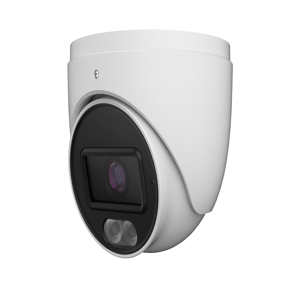 4MP PoE Network Turret Camera IP-5IRD4S4C4-28, Titanium IP Surveillance System, 2.8mm Fixed Lens, Dual Light LED & IR, Full Color Option, 98ft Night Vision, Built in Mic, Micro SD Slot, White