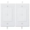 Kebulldola 1 Gang Wall Plate Cable Pass Through with Low Voltage Mounting Bracket, in Wall Cable Management Kit Built in Flexible Rubber Passthrough for Low-Voltage Cable Easy Install, 2 Pack White view 1