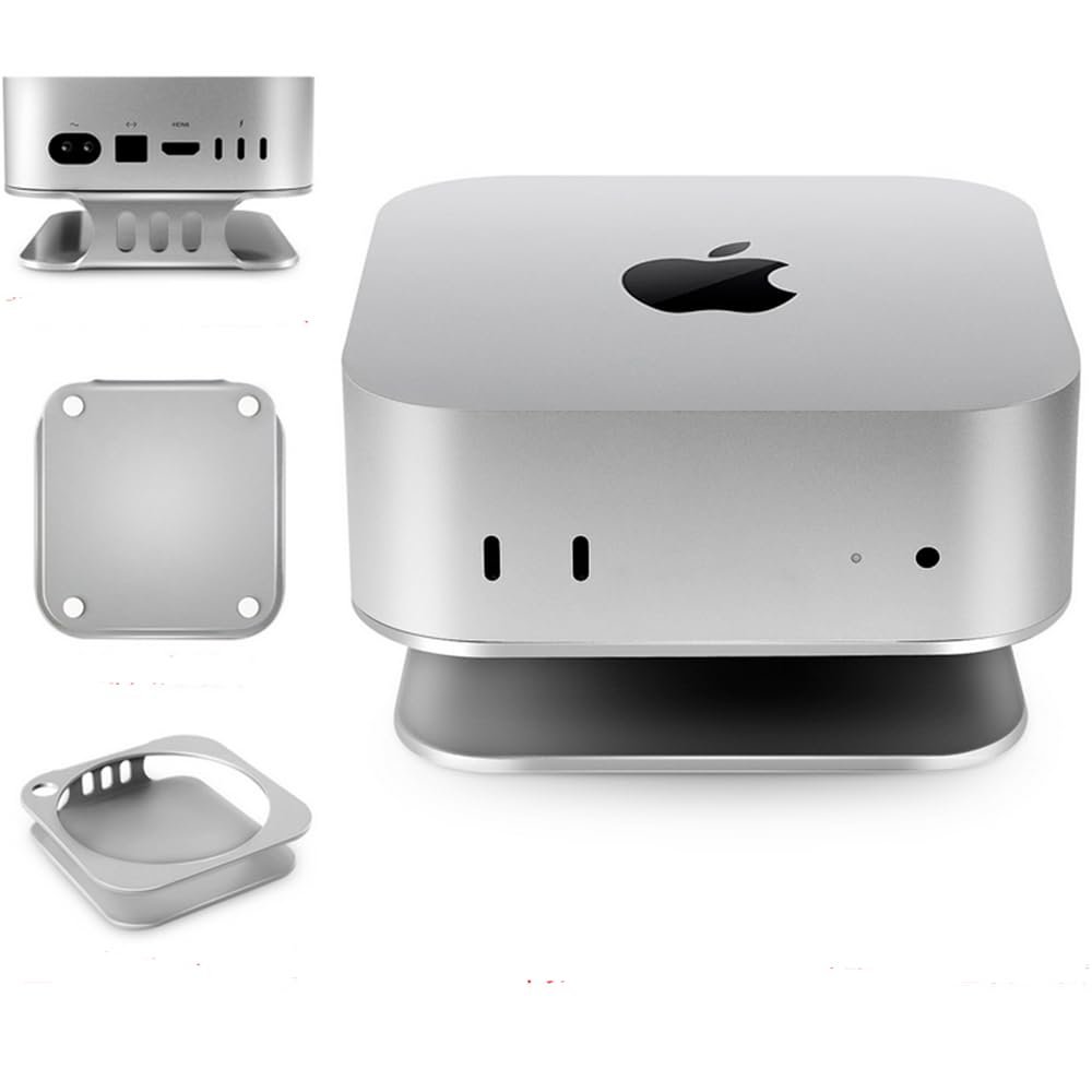 Aluminum Alloy Laptop Stand for 2024 Mac mini M4/M4 Pro with Non-Slip Computer Holder for Accessories -Holder Anti-Scratch Shock-Resistant Portable Small Stand