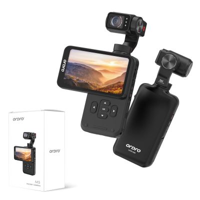ORDRO M5 Pocket Camera 5K Handheld Video Camera Vlogging Camcorder 3.5-inch Rotating Touch Screen 3-Axis Stabilization IR Night Vision WDR Face Follow (M5+64G Micro SD Card)