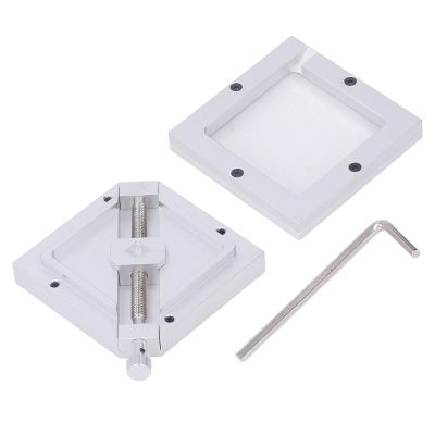 BGA Reballing Rework Station with Universal Diagonal Template for Laptop CPU and Mobile Phone Manual Soldering, Aluminum Alloy Frame, Adjustable Knob, 90x90mm Steel Mesh Compatibil