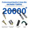 1/8inch Aux Headphone Splitter Cable 1Feet, 3.5mm TRRS 1 Male to 2 Dual TRS Female (Microphone and Audio) Y Adapter, Headphone and Mic Separator for Gaming Headset to PC, Laptop, Smartphone, PS4-2Pack view 2