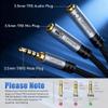 1/8inch Aux Headphone Splitter Cable 1Feet, 3.5mm TRRS 1 Male to 2 Dual TRS Female (Microphone and Audio) Y Adapter, Headphone and Mic Separator for Gaming Headset to PC, Laptop, Smartphone, PS4-2Pack view 4