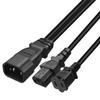 TEWOXIN IEC C14 to C13 + NEMA 1-15R Y Splitter Power Cord C14 Male to C13+Nema 1-15R Female,for Computer Printer Monitor AC Adapter(0.3M/1FT) view 3