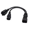 TEWOXIN 1 PCS IEC320 C14 to C13 + NEMA 5-15R Y Splitter Power Cord,for Server, PC, Monitor 1-to-2 Power Adapter Cable(0.3M/1FT) view 1
