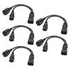 TEWOXIN 5 pcs IEC320 C14 to C13 + NEMA 5-15R Y Splitter Power Cord,for Server, PC, Monitor 1-to-2 Power Adapter Cable(0.3M/1FT) view 1
