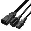 TEWOXIN 5 pcs IEC320 C14 to C13 + NEMA 5-15R Y Splitter Power Cord,for Server, PC, Monitor 1-to-2 Power Adapter Cable(0.3M/1FT) view 2