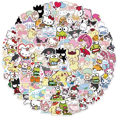 100Pcs Cool Character Sanrio Stickers for Water Bottles Skateboard Luggage Laptop Bumper Waterproof Vinyl Stickers Bulk for Boys Teens Adults (Sanri)