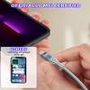 13Ft Metal Lightning Cable Chew Proof iPhone Charger Cord - MFi Heavy Duty Metal Braided Cable Dog Cat Proof Cord with 3A Fast Charging, Data Sync, Carplay for iPhone 14 13 12 11 XS XR 8 7, Silver view 4