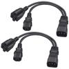 TEWOXIN 2 pcs IEC320 C14 to C13 + NEMA 5-15R Y Splitter Power Cord,for Server, PC, Monitor 1-to-2 Power Adapter Cable(0.3M/1FT) view 1
