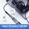 1/8inch Aux Headphone Splitter Cable 1Feet, 3.5mm TRRS 1 Male to 2 Dual TRS Female (Microphone and Audio) Y Adapter, Headphone and Mic Separator for Gaming Headset to PC, Laptop, Smartphone, PS4, Xbox view 3