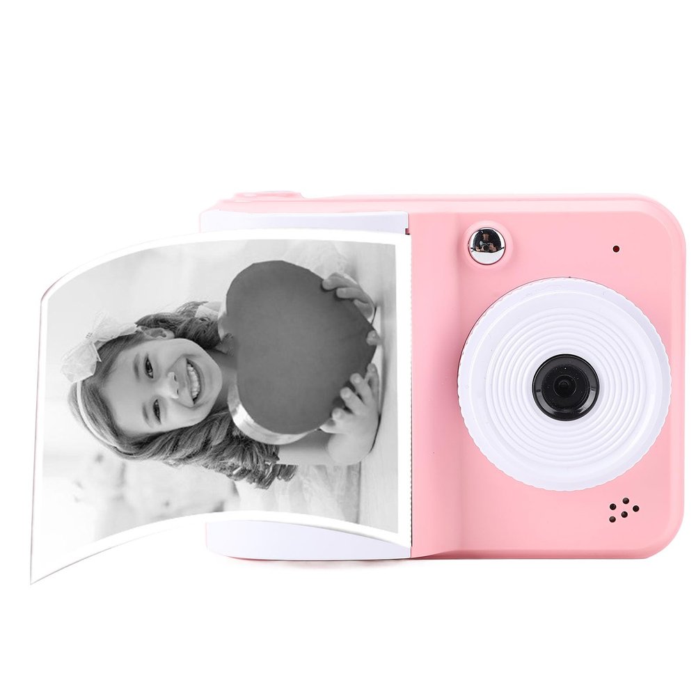 PUSOKEI Instant Print Camera, 48MP 1080P HD Kids Digital Camera with 2.4 Inch Screen and 3 Rolls Printing Paper, Instant Camera for Boys Girls Age 3-12 Birthday (Roseate)