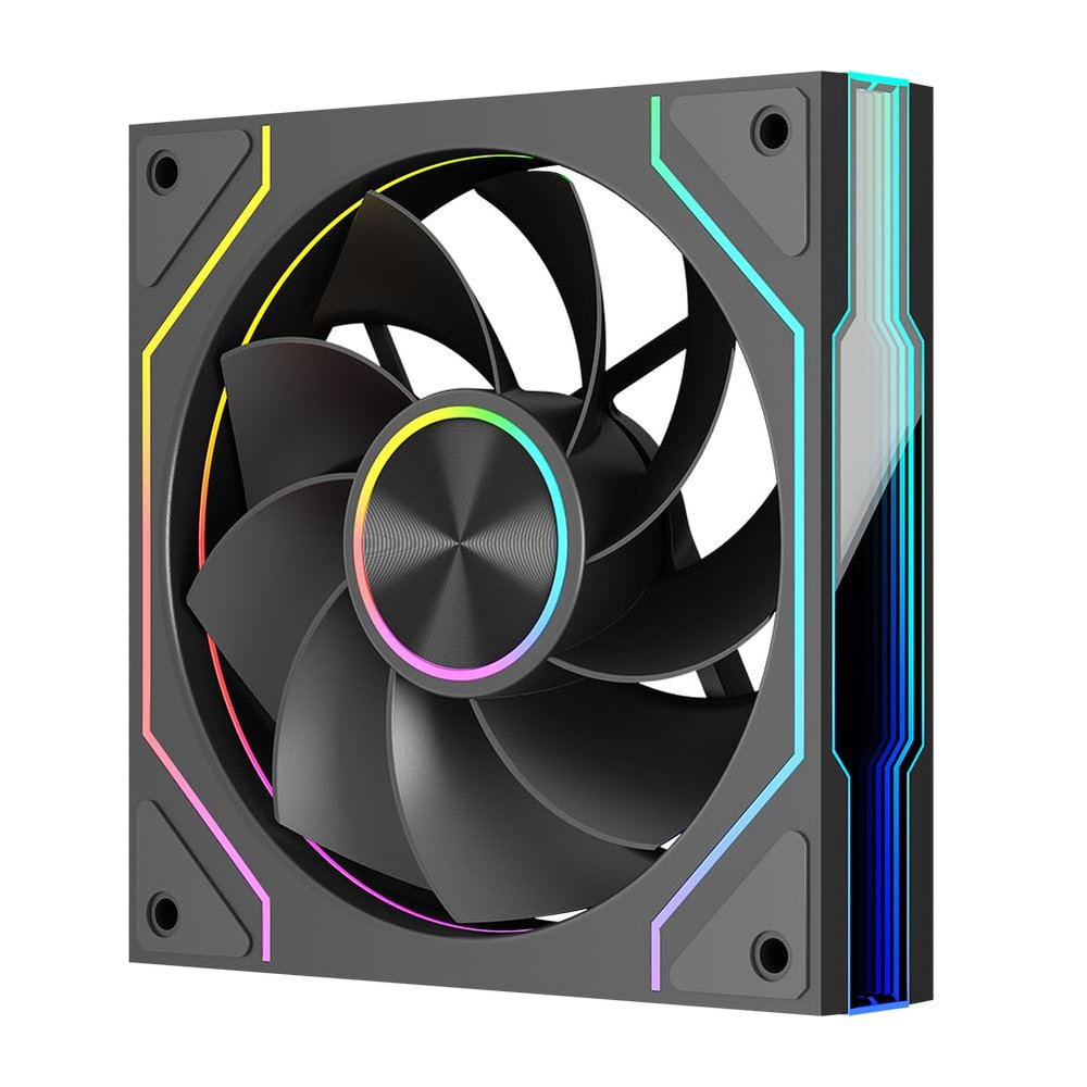 120mm ARGB Case Fan with PWM, Quiet Computer Chassis Cooling Fan for PC, High Airflow Silent Cooler with RGB Sync for Gaming & Office Desktops