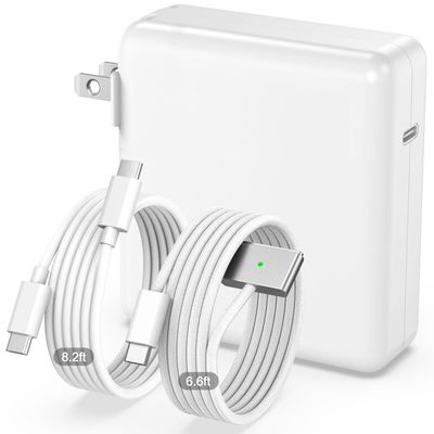 140W Charger for MacBook Pro 14 16 inch MacBook Air 13 15 inch 2026-2021 M5 M4 M3 M2 M1, 140W GaN Power Adapter, 6.6FT USB C to 3 Magnetic 3 Cable, 8.2FT USB C to C CableOriginal Quality