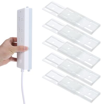 10 Pcs Socket Holder Adhesive Punch Free Power Stirp Holder Kit, Plug Sockets Holders Self Adhesive Desktop Socket Fixer Wall Mount for Power Strip