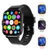 Smart Watch with Text & Call, Smartwatch for iOS Android Compatible, 1.7" HD Touchscreen Fitness Track, IP68 Waterproof, Step Track & Sleep Monitor, Multi-Sport Mode for Men & Women (Black) view 1