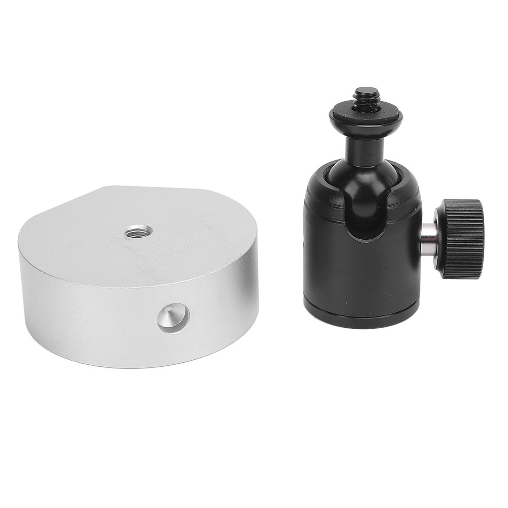 Gavigain Mini Ball Head Tripod Adapter Metal Tripod Ball Head for Mini 1/4in-20 and 3/8in-16 Threads and Pipe Adapters Compatibility (Sliver Adapter)