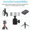 Gavigain Mini Ball Head Tripod Adapter Metal Tripod Ball Head for Mini 1/4in-20 and 3/8in-16 Threads and Pipe Adapters Compatibility (Sliver Adapter) view 2