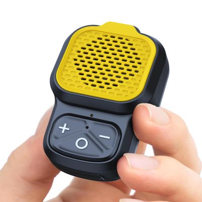 KAIY Mini Bluetooth Speaker, Clip On Wearable Portable Speaker with Mic, Small Wireless Work Sound System for Hard Hat Construction, IPX6 Waterproof Running Gear, Outdoor Gadgets Gifts for Men, Yellow