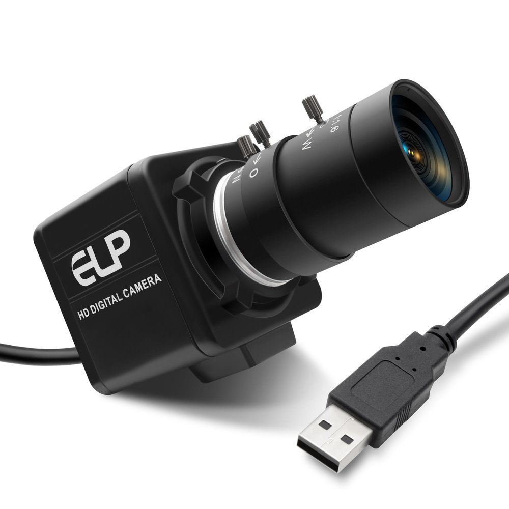 Hotpet 8MP Industrial USB Camera 10X Optical Zoom Manual Focus Webcam with 5-50mm Varifocal Lens UVC Plug and Play Computer Camera for Windows Linux MAC OS Android Raspberry Pi