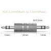 10PCS 3.5mm Male to Male Stereo Audio Plug Connector, TRS Barrel Coupler Metal Adapter Jack for Headphone Speaker Microphone Amplifier Mixer Cable Repair DIY Audio Replacement (Silvery x10Pcs) view 2