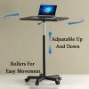 Laptop Floor Stand,Floor Reading Support Stand,Liftable Stainless Steel Workbench,Suitable for Home Outdoor Office,with Rollers(Black,Hight 85-95cm) view 3