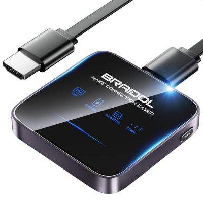 2026 Upgraded Wireless HDMI Display Dongle Adapter, Transmitter Streaming Media Video/Audio/File HDMI Wireless Extender from Smartphone,Laptop to HDTV/Monitor/Projector, Support Airplay DLNA (Gery)