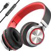 Bywulanda USB C Headphones with Mic and Volume Control, Over Ear Stereo Headsets for iPhone 15 16 Pro, Wired Foldable Headphones for Smartphones Chromebook Laptop Tablets Travel(Red) view 1