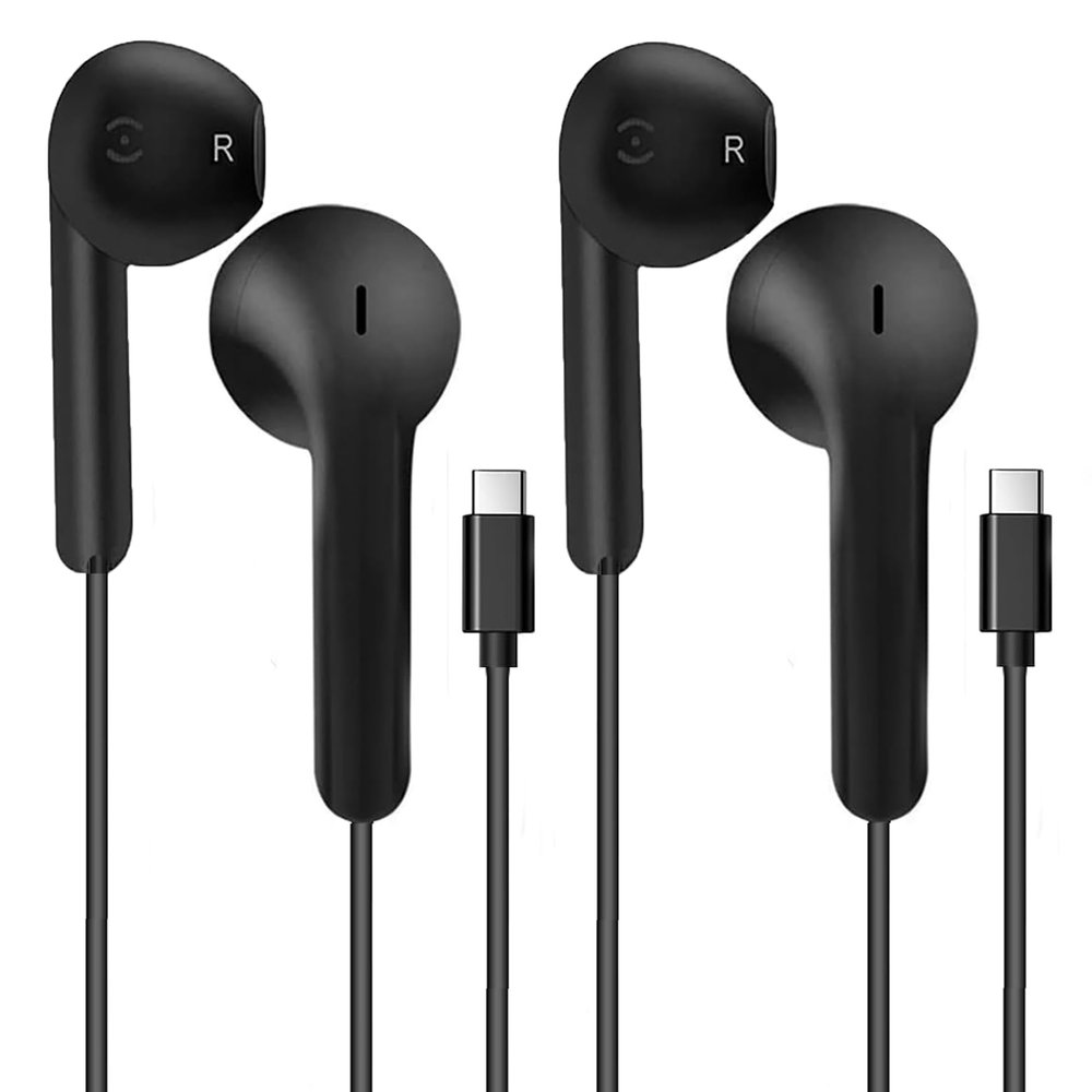 2 Pack USB C Headphones Earbuds for Apple iPhone 16/15/iPad Pro,[MFi Certified] Wired Earphones in-Ear Headset for Samsung Galaxy,Pixel 7/6/6a/5/4