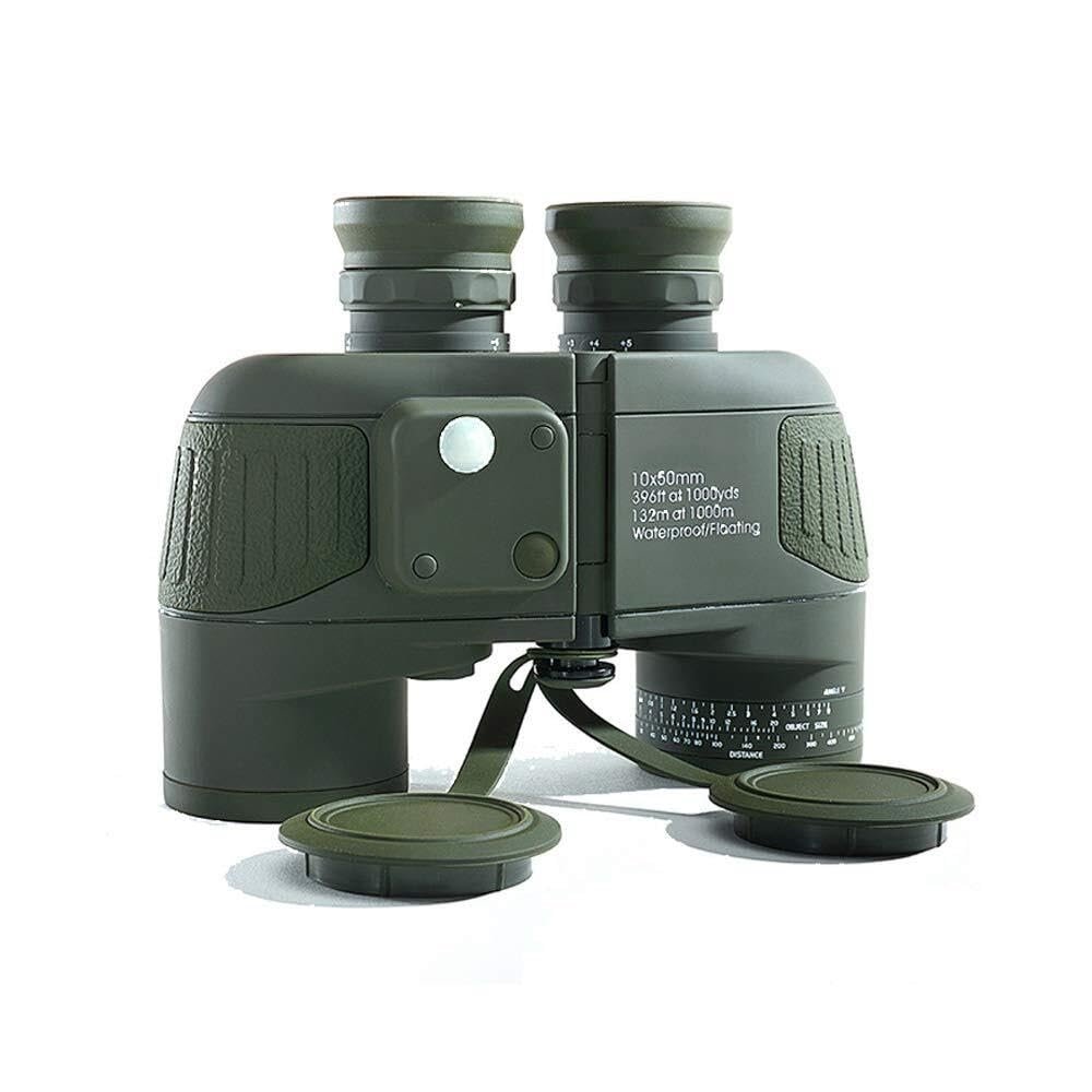 10x50 High Power Binoculars with Rangefinder, Waterproof Night Vision Prism Lens, Compact for Travel & Outdoors