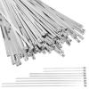 180Pcs 304 Stainless Steel Zip Ties Metal - High Temperature Resistant Self Locking Cable Ties, Antioxidant for Machinery, Vehicles, Exhaust Wrap, Farms, Pipes, Roofs, Cables, and Outdoor Fence view 1