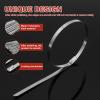 180Pcs 304 Stainless Steel Zip Ties Metal - High Temperature Resistant Self Locking Cable Ties, Antioxidant for Machinery, Vehicles, Exhaust Wrap, Farms, Pipes, Roofs, Cables, and Outdoor Fence view 4