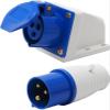 16 Amp 3 Pin Industrial Plug+Socket 220-250V Weatherproof IP44 2P+E 3Phase 16A view 2