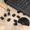 Rj45 Dust Covers Caps, 10 Male + 10 Female Ethernet Port Cover Ethernet Lan Port Protector Rj45 Anti-Dust Cover Plugs Protector Stopper Cap for Fiber Optic Copper Rj45female Fiber Terminal Slot, Black view 4