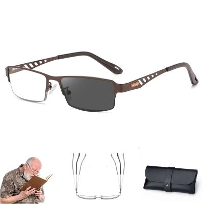 flacoko Ultra-Light Multi-focal Photochromic Reading Glasses, Color-Changing Anti-Blue