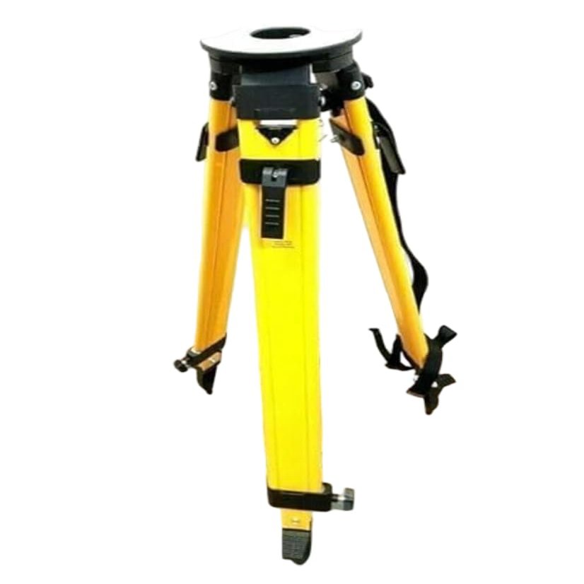Professional Aluminum Surveying Tripod Stand with Dual Lock System, Yellow & Silver, 39-Inch Height (Light Yellow)