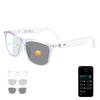 AI Smart Glasses, Bluetooth 6.0 Real-Time Translation Glasses for Men Women, 160+ Languages AI Translator, Open-Ear Bluetooth Glasses with Speakers, Color-Changing Lenses for Business Travel  White view 1